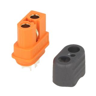 XT60i Stecker orange - mit Schutzkappe und Daten Pin Lieferumfang: 1 Buchse Dauerbelastung: 60 A Impulsbelastung (kurz): 100 A Übergangswiserstand: ca. 0,005 Ohm Temperatur beständig bis: 160 °C für Kabelquerschnitte bis 4 mm², AWG12