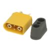 XT90i Buchse gelb Lieferumfang: 1 Stecker Dauerbelastung: 90 A Impulsbelastung (kurz): 120 A Übergangswiserstand: ca. Ohm Temperatur beständig bis: 160 °C für Kabelquerschnitte bis 8 mm², AWG8