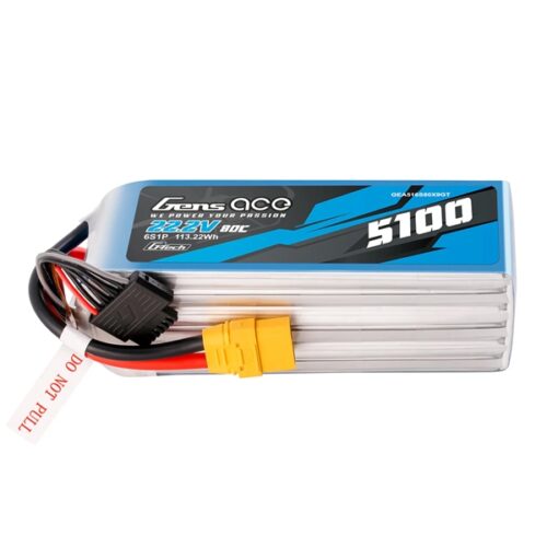 Gens Ace 6S 5100mAh 80C XT90 LiPo-Akku für RC-Modellflugzeuge
