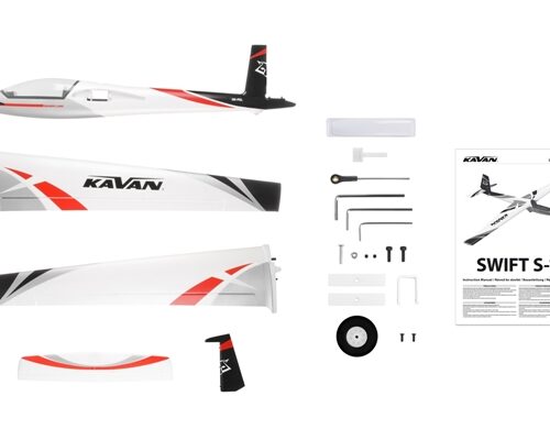 Lieferumfang des KAVAN Swift S1 ARF 2400mm rot ARF-Sets