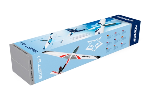 KAVAN Swift S1 2400mm ARF in Blau – Frontansicht des RC-Segelflugzeugs.