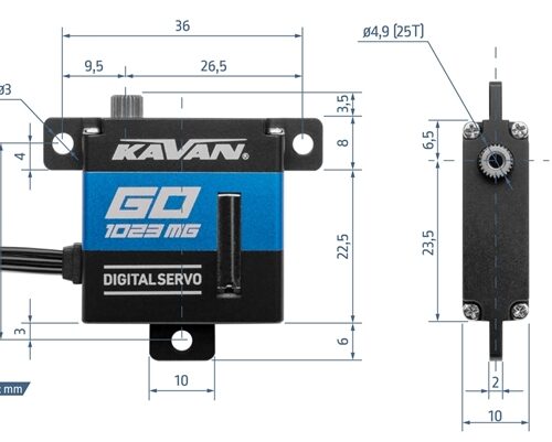 KAVAN GO-1023MG Servo Abmessungen