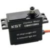 KST CM4315 Servo mit blauem Gehäuse, Servokabel und Befestigungszubehör