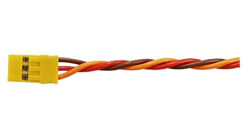 Muldental Servoanschlusskabel JR 1000 mm verdrillt mit gelbem JR-Stecker und verdrillter PVC-Leitung