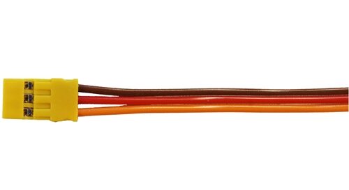 Muldental Servoanschlusskabel JR 300 mm flach mit gelbem JR-Stecker und flacher PVC-Leitung