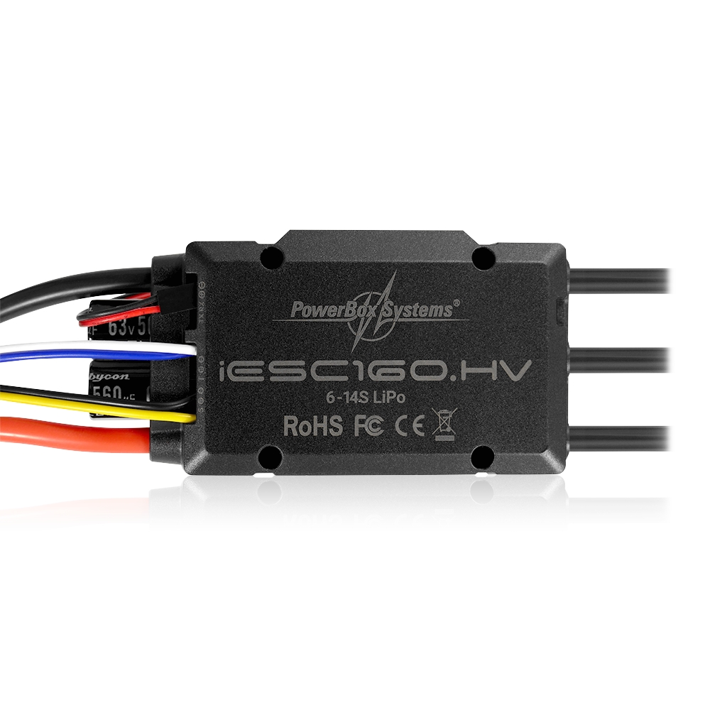 PowerBox iESC 160.HV Brushless Regler in Rückansicht