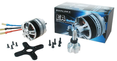 Dualsky XM5060EA-10 Brushless Motor mit Zubehör und Verpackung