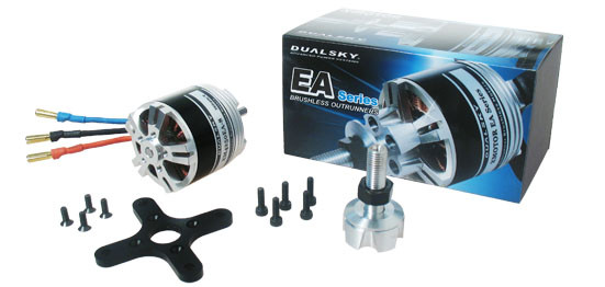 Dualsky XM5060EA-10 Brushless Motor mit Zubehör und Verpackung