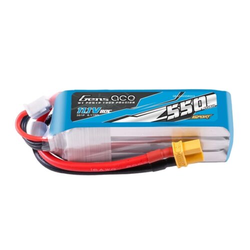 Gens Ace 3S 550mAh 80C LiPo Akku in Draufsicht