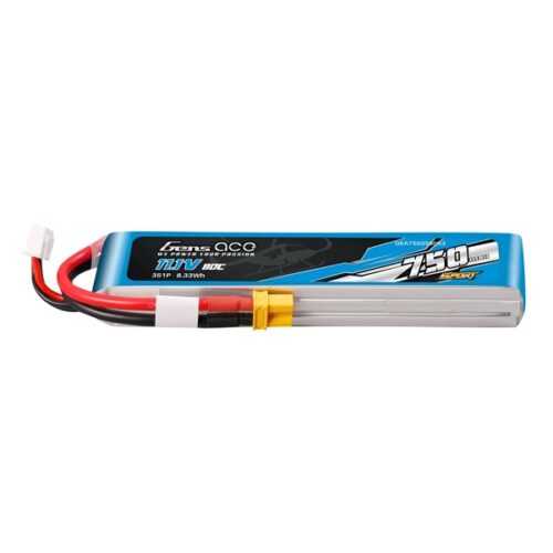 Gens Ace 3S 750mAh 80C LiPo Akku mit schmaler Bauform