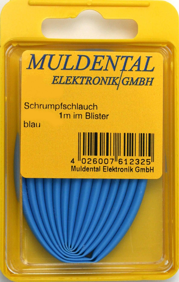 Muldental Schrumpfschlauch blau aus Polyolefin, 1 Meter