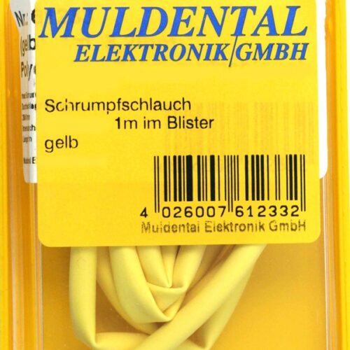 Muldental Schrumpfschlauch gelb aus Polyolefin, 1 Meter