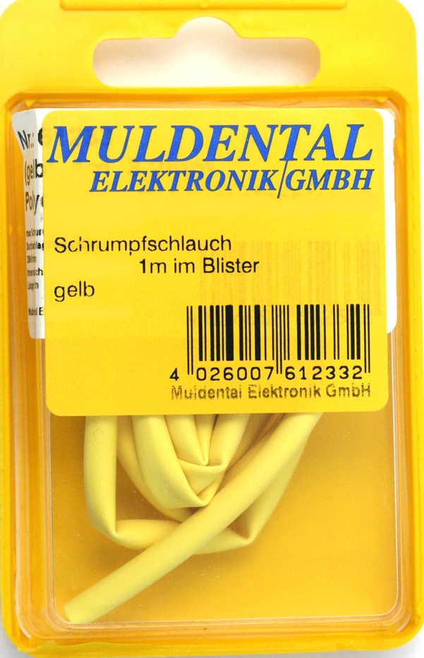 Muldental Schrumpfschlauch gelb aus Polyolefin, 1 Meter