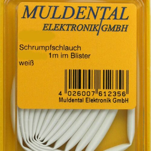 Muldental Schrumpfschlauch weiß aus Polyolefin, 1 Meter