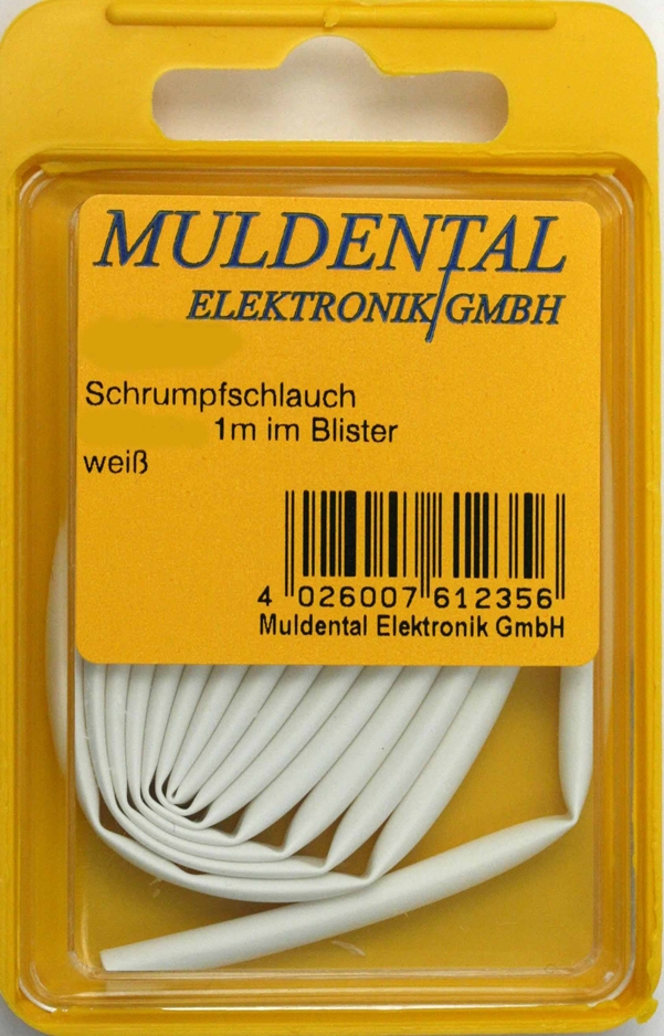 Muldental Schrumpfschlauch weiß aus Polyolefin, 1 Meter