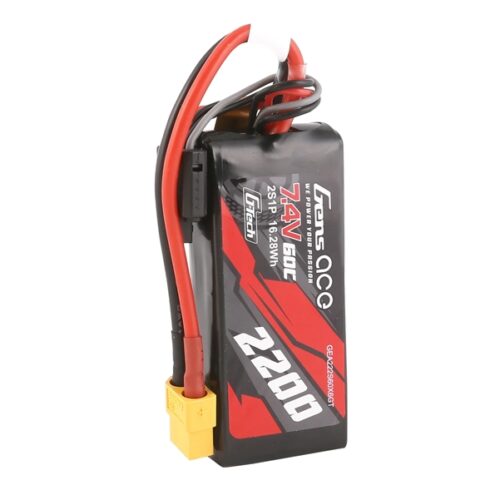 Gens Ace 2200mAh 2S LiPo Akku in Hochkantansicht