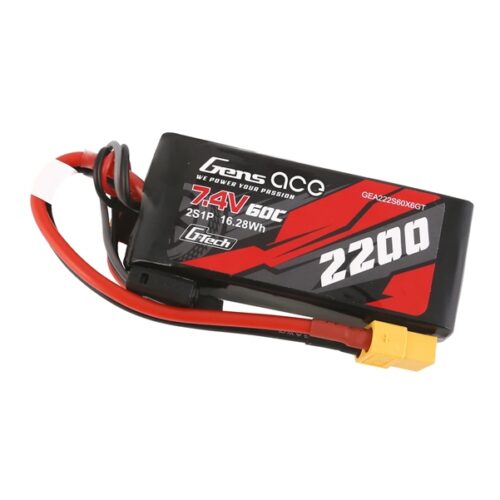 Gens Ace 2200mAh 7,4V 60C LiPo Akku Seitenansicht